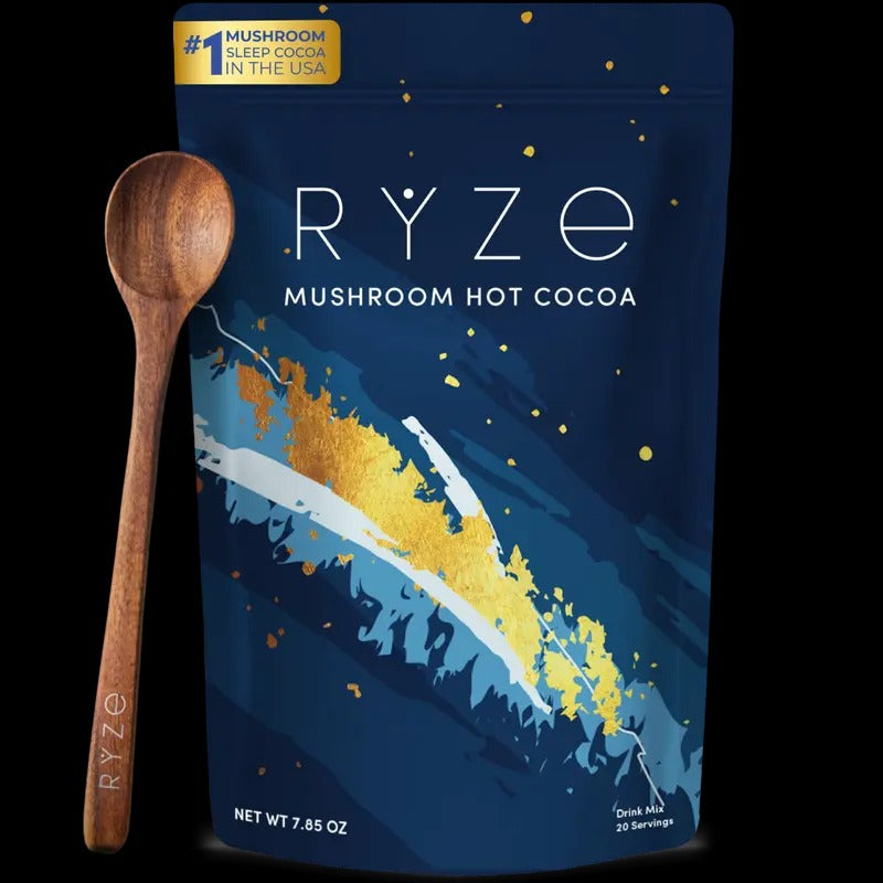 RYZE Mushroom Hot Cocoa with Melatonin – Sleep Support Supplement for Relaxation & Deep Rest