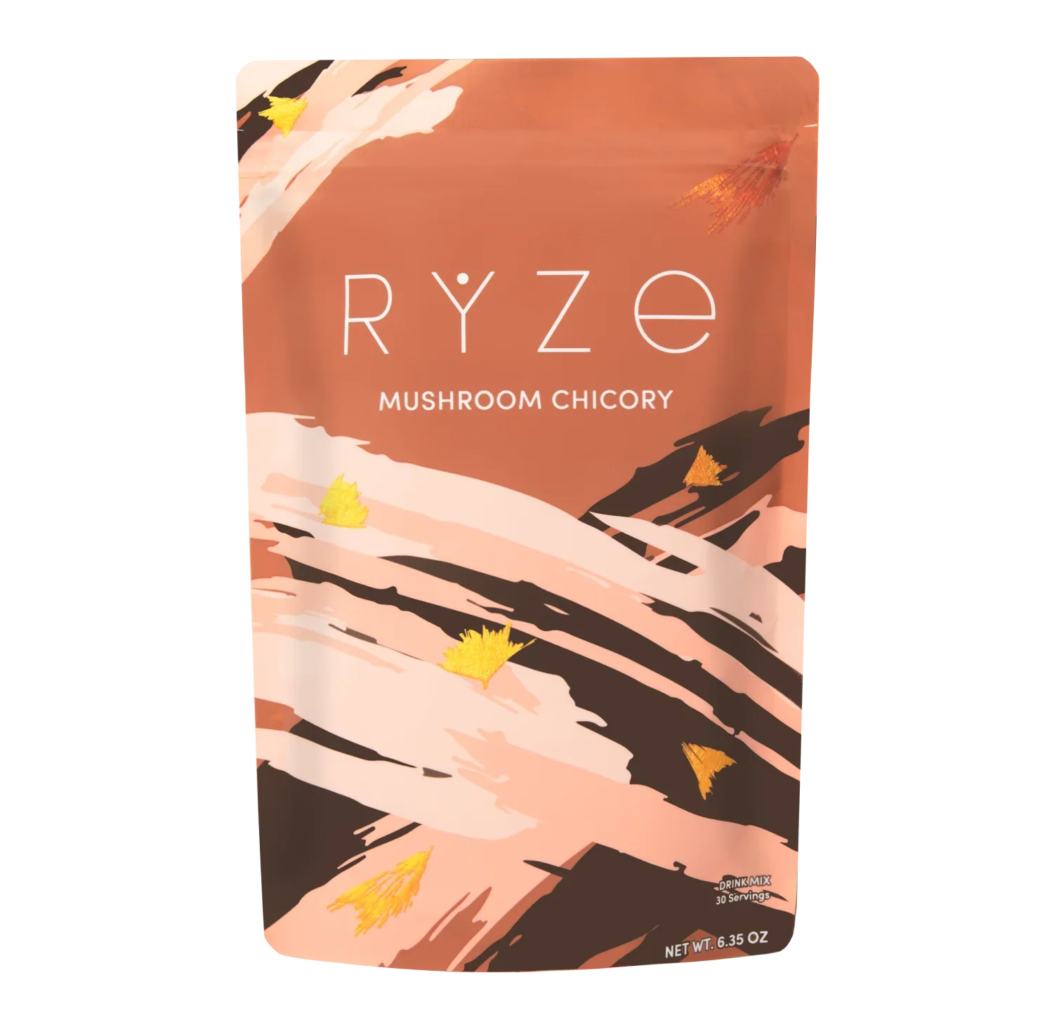 RYZE Mushroom Chicory Coffee – Caffeine-Free Organic Coffee Alternative with 6 Adaptogenic Mushrooms – Keto-Friendly for Energy, Focus & Gut Health – 30 Servings