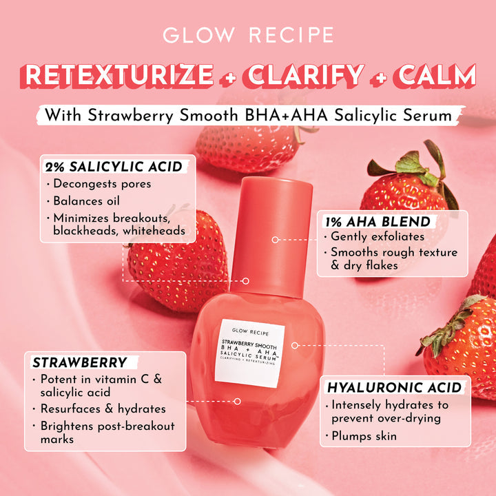 Glow Recipe Strawberry Smooth BHA+AHA Salicylic Serum 30ml