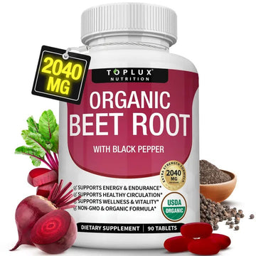 Toplux Organic Beet Root Tablets 2040mg – Nitric Oxide Booster