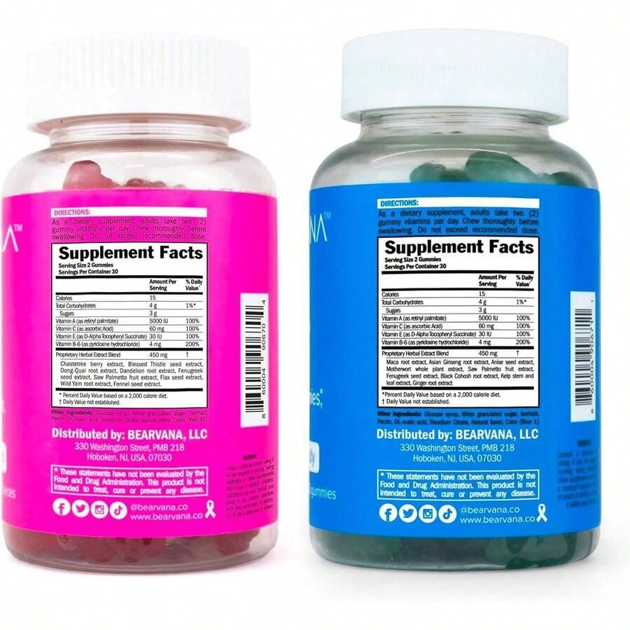 BEARVANA Berry Gummies For Women - All-In-One Nutrition | Herbal Boost Multivitamin With Daily Fitness Support | 2-Pack Value With Free Shipping