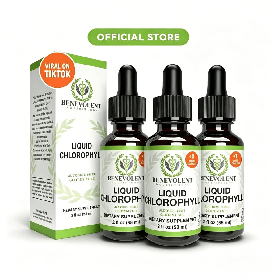 Liquid Chlorophyll Drops – 4-Month Supply For Detox & Gut Health