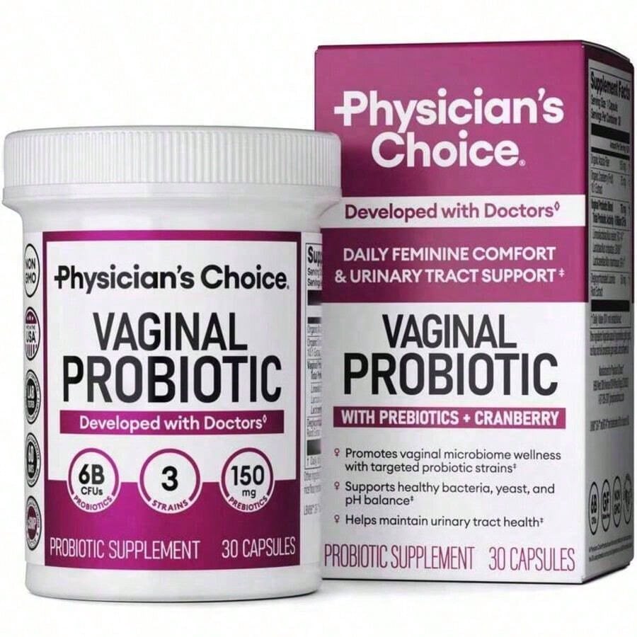 Physician's CHOICE Probiotics For Women - PH Balance, Odor Control, Yeast Balance, Flora & Feminine Health - 6B CFU With Organic Prebiotics And Cranberry Extract - 30 CT