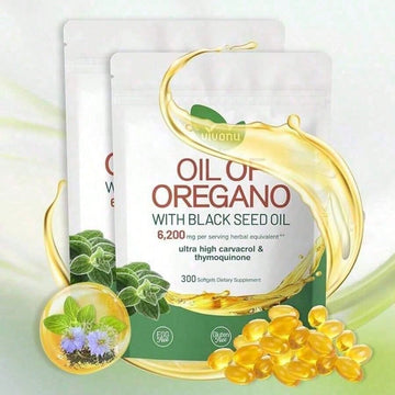 VivoNu Oregano Oil & Black Seed Oil Capsules – Non-GMO, Organic
