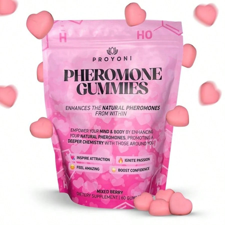 ProYoni Pheromone Gummies - Enhances Your Natural Pheromones From Within - 60 Count Mixed Berry Flavor