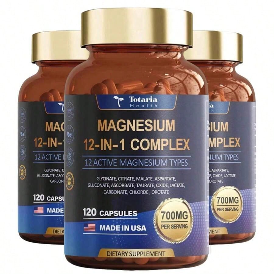 Magnesium 12 In 1 Complex 700mg - Glycinate Citrate Malate Taurate