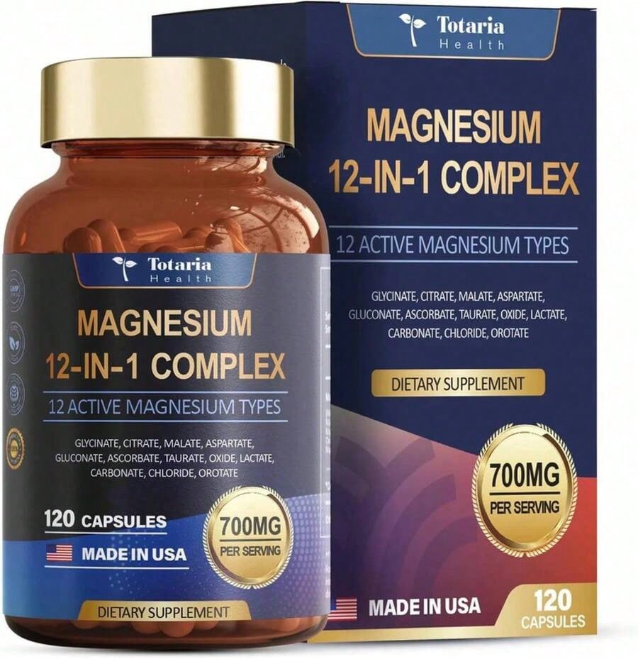 Magnesium 12 In 1 Complex 700mg - Glycinate Citrate Malate Taurate
