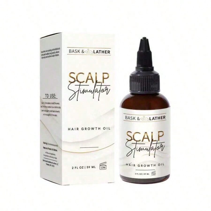 BASK AND LATHER Scalp Stimulator - Lightweight Rosemary & Mint Blend For Thicker, Fuller Hair, Alopecia Support & Hair Regrowth
