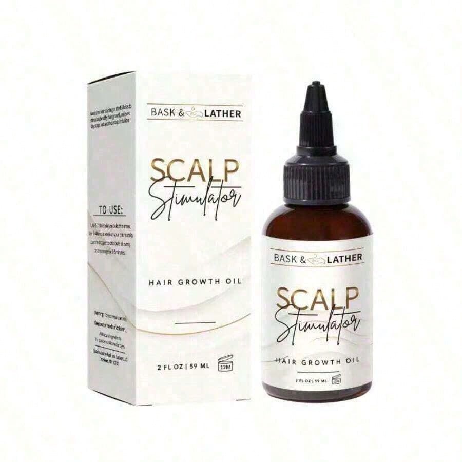 BASK AND LATHER Scalp Stimulator - Lightweight Rosemary & Mint Blend For Thicker, Fuller Hair, Alopecia Support & Hair Regrowth