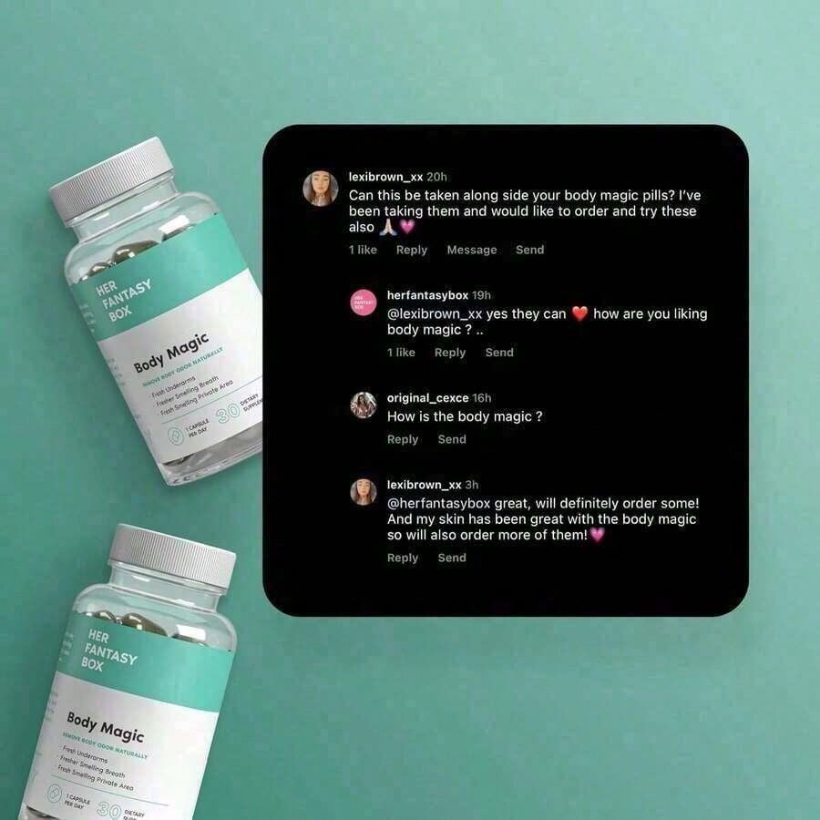 BodyMagic Body Deodorizing Supplement – Eliminate Underarm, Breath & Intimate Odor From, Vegan, 30 Capsules