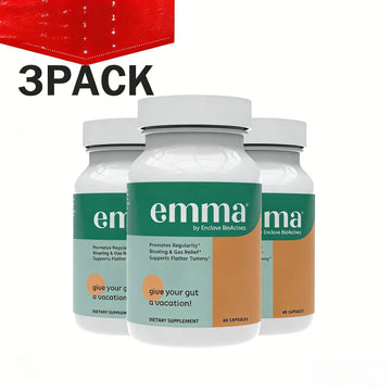 Emma Gut Health Doctors Endorsed Supplement 3-Pack, 60 Capsules Per Bottle, Promotes Regularity, Bloating & Gas Relief, Supports Flatter Tummy, Digestive Support For Gut Health