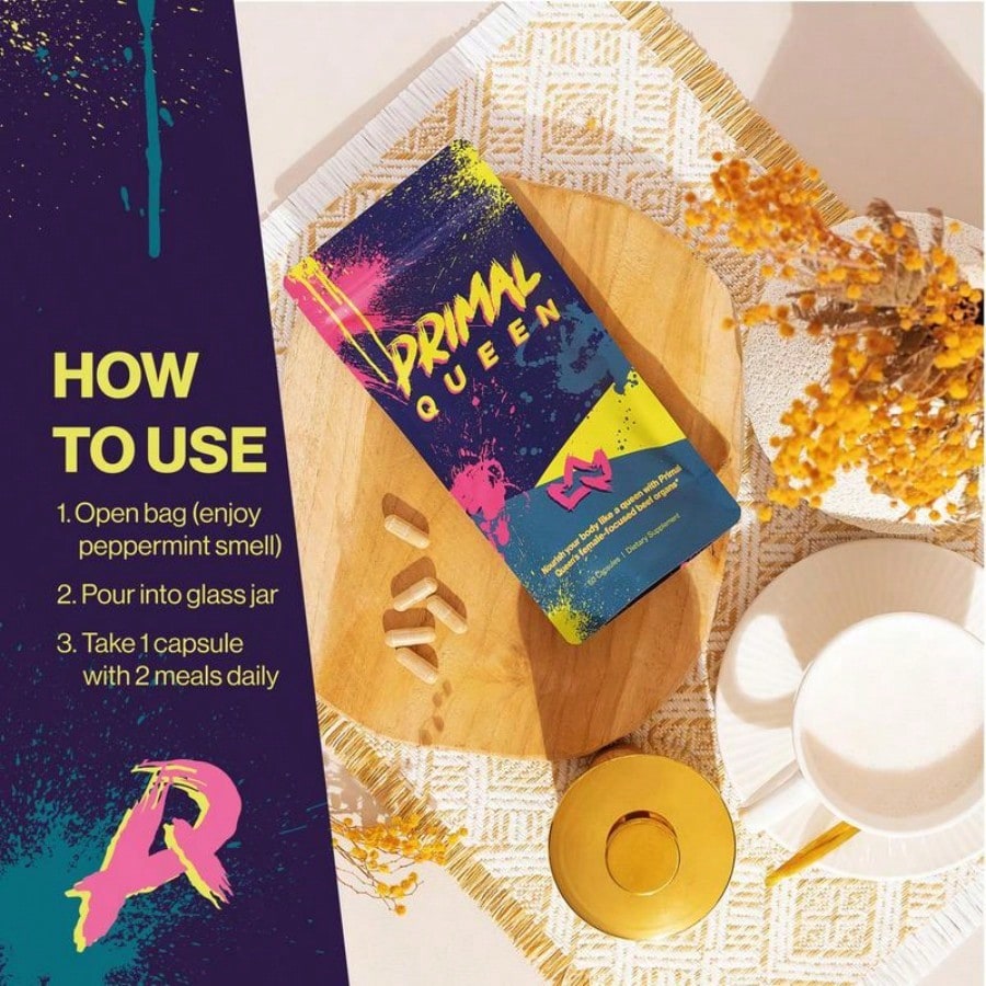 [HOTSELLERS]PrimalQueen Women's Wellness Beef Organs Supplement, 60 Count, Hormone Balance, Energy & Cycle Support, Grass-Fed, Female-Focused Formula