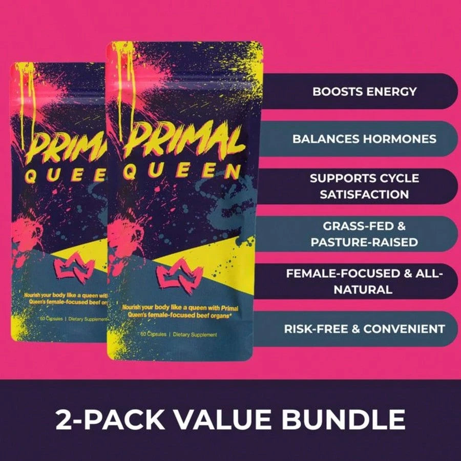 [HOTSELLERS]PrimalQueen Women's Wellness Beef Organs Supplement, 60 Count, Hormone Balance, Energy & Cycle Support, Grass-Fed, Female-Focused Formula