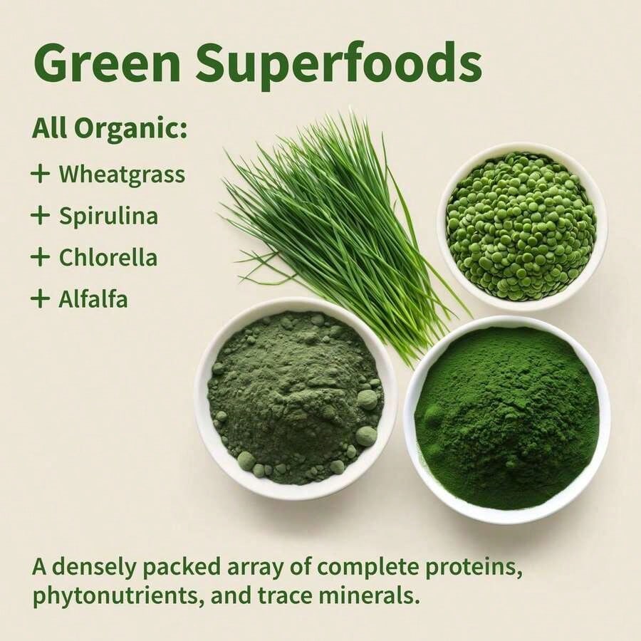 - Spirulina + Chlorella - 30 Servings - Natural Supplement Capsules Healthcare Edible