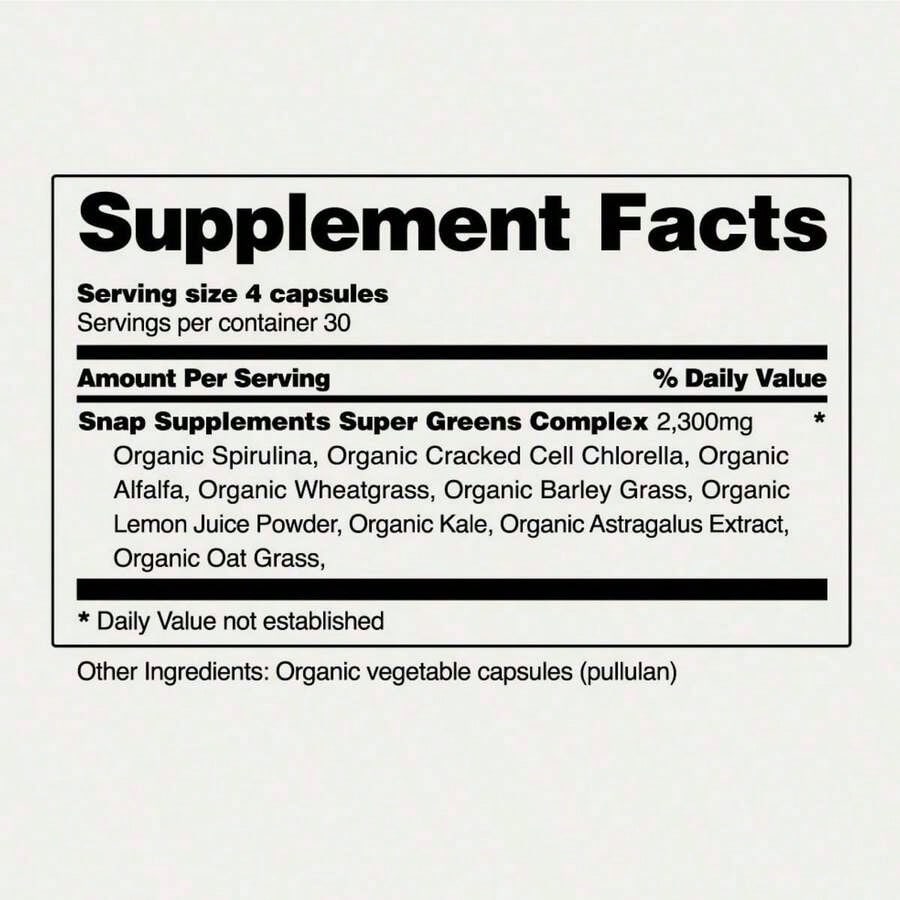 - Spirulina + Chlorella - 30 Servings - Natural Supplement Capsules Healthcare Edible