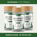 - Spirulina + Chlorella - 30 Servings - Natural Supplement Capsules Healthcare Edible