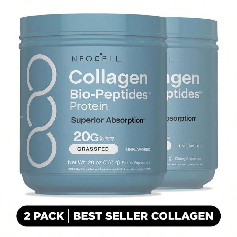 NeoCell Collagen Bio-Peptides | 20g Grass-Fed Collagen For Hair, Skin & Joints | Unflavored, 20oz