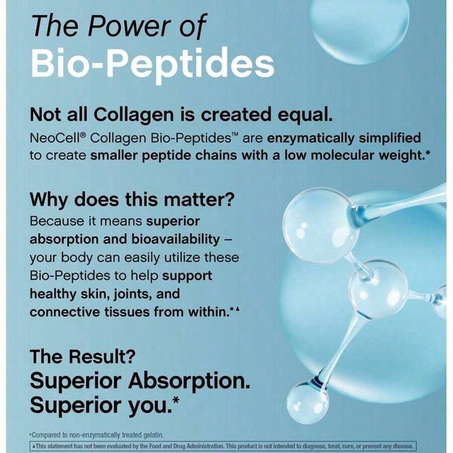 NeoCell Collagen Bio-Peptides | 20g Grass-Fed Collagen For Hair, Skin & Joints | Unflavored, 20oz