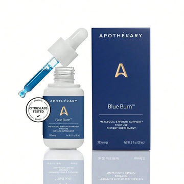 Apothekary Blue Burn Metabolic Support Drops, Liquid Herbal Supplement, Supports Metabolism & Daily Energy, #1 Best-Seller, 1 FL OZ, 30 Servings