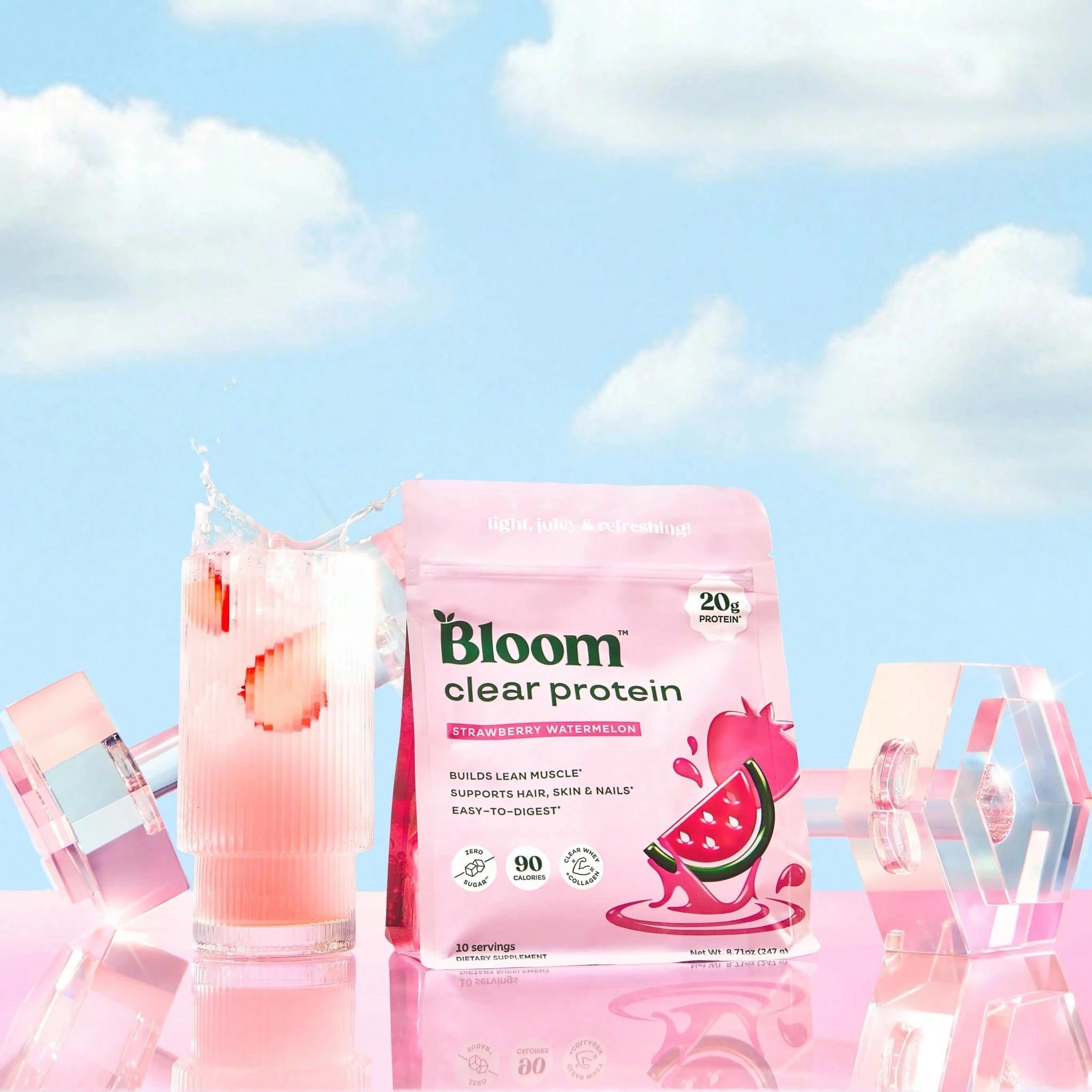 MOM'S DAY GIFT BUNDLE! Bloom Clear Protein 2-Pack | Hair, Skin & Nails Support, 20 Servings