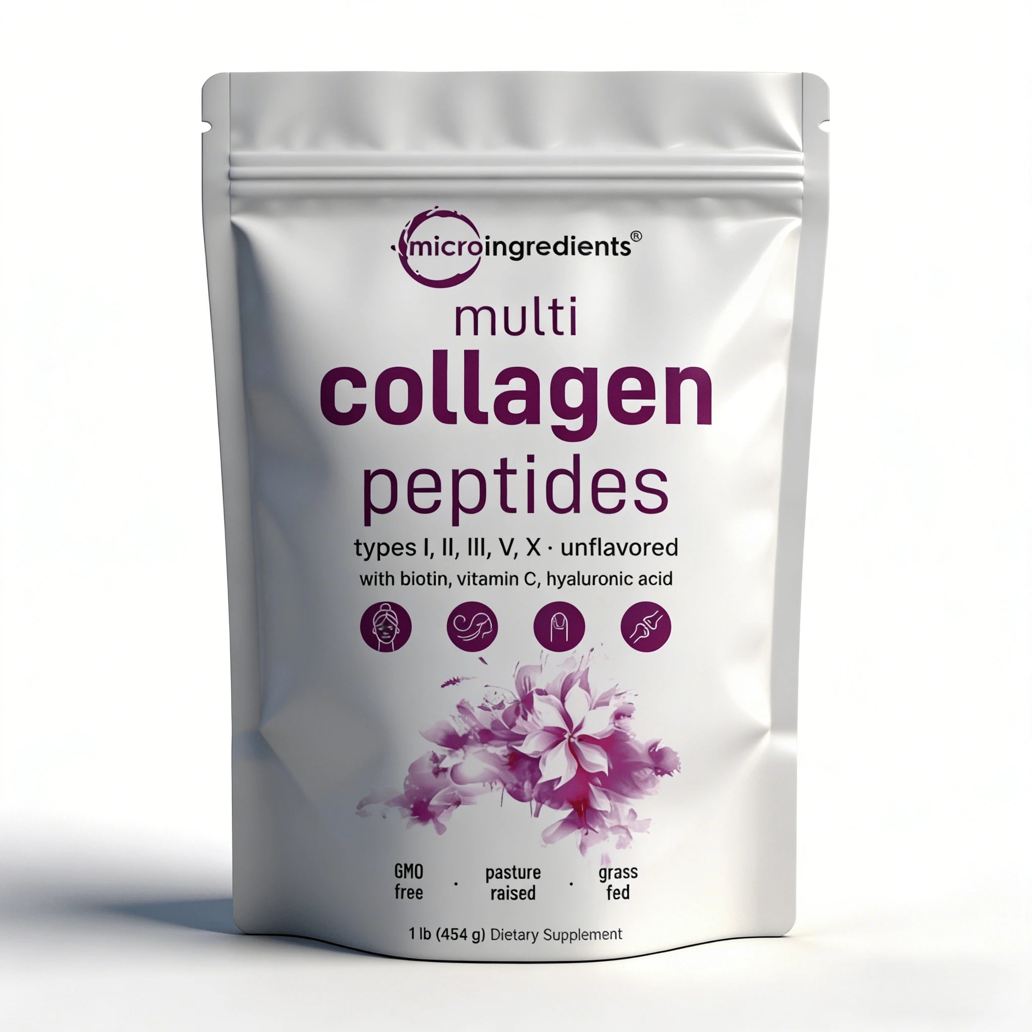 Minimal- Multi Collagen Peptides Powder - Hydrolyzed Protein Peptides (Type I,II,III,V,X) With Hyaluronic Acid, Biotin & Vitamin C Unflavored