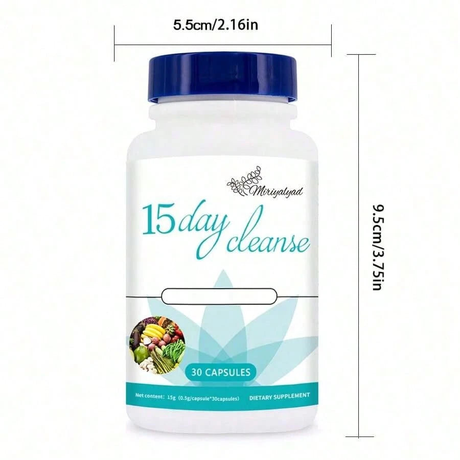 Weight Loss Products 15 Day Cleanse Gut And Colon Support | Caffeine Free | Advanced Formula With Cascara Sagrada, & Psyllium Husk | 1 Bottle Of 30 Capsules