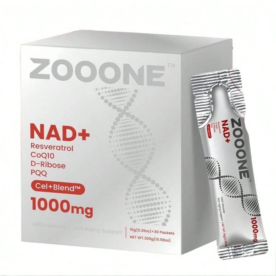 ZOOONE 1000mg NAD+ Berry Flavor Drink Mix For Skin Aging Support, Energy, And Focus - 30 Pack -