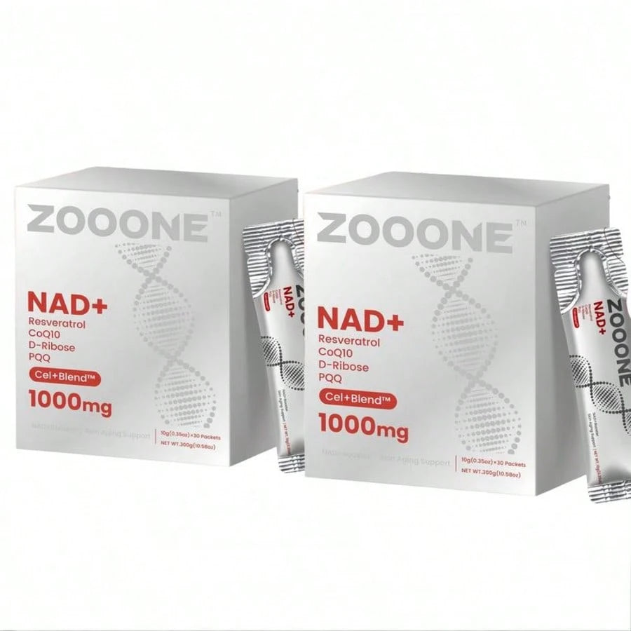 ZOOONE 1000mg NAD+ Berry Flavor Drink Mix For Skin Aging Support, Energy, And Focus - 30 Pack -