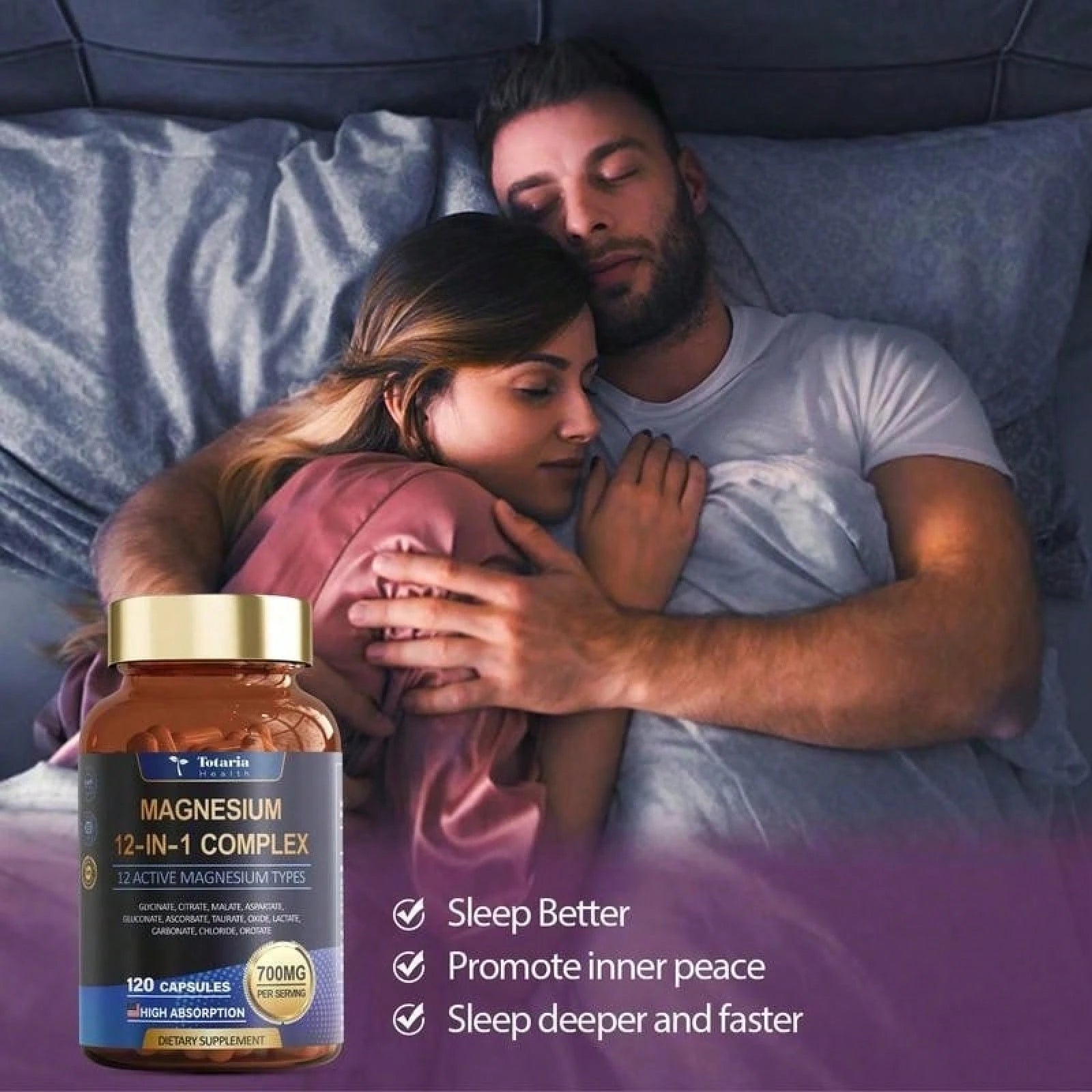 12-In-1 Magnesium Complex 700mg - Supplement With Glycinate Citrate Malate Oxide Taurate Aspartate Orotate, Vegan Capsules For Muscle, Heart, And Relaxation Support