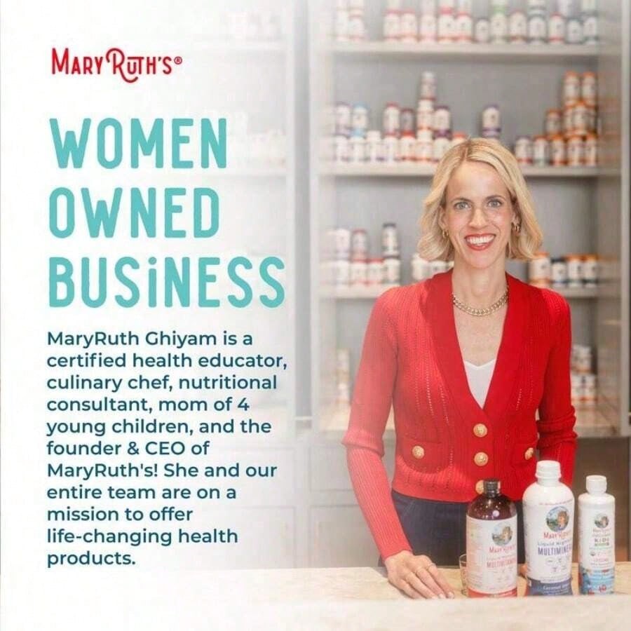 Mary Ruth's Daily Liquid Hair Formula| Blueberry Pomegranate| 16 FL Oz (473 ML)| Sugar-Free| With SesZenBio™| Supports Thicker Hair, Hair Health & Skin| Vegan