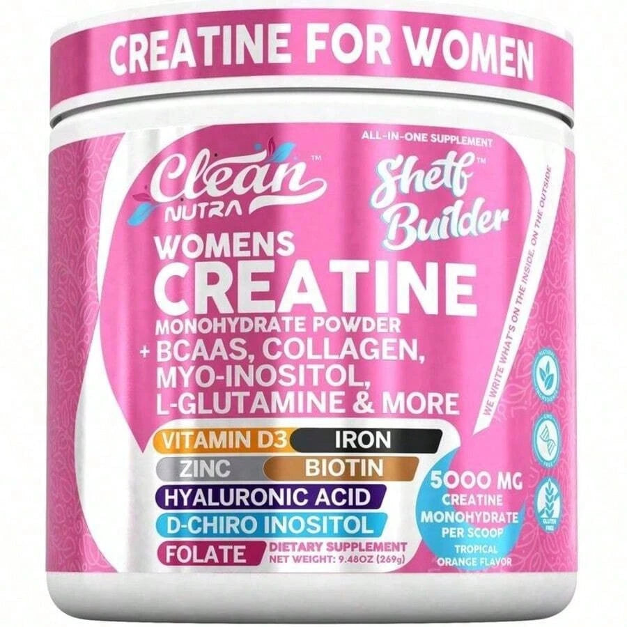 Women's Creatine Monohydrate Powder With BCAAs, Collagen, Myo-Inositol, L-Glutamine, & More For Optimal Wellness & Beauty Support – Shelf Builder