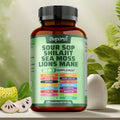 BUPORAI Soursop Shilajit Sea Moss Lion's Mane - Has Natural Antioxidant Properties To Boost Immunity And Support Cell Regeneration - 120pcs