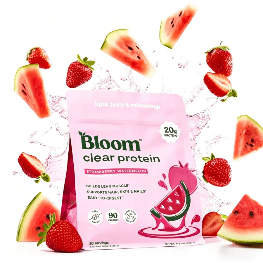 Bloom Nutrition Clear Protein | Clear Whey & Collagen Blend, 20g Protein, Low Calorie Fruity Protein Drink For Women