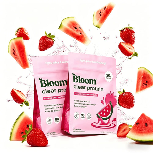 Bloom Nutrition Clear Protein | Clear Whey & Collagen Blend, 20g Protein, Low Calorie Fruity Protein Drink For Women