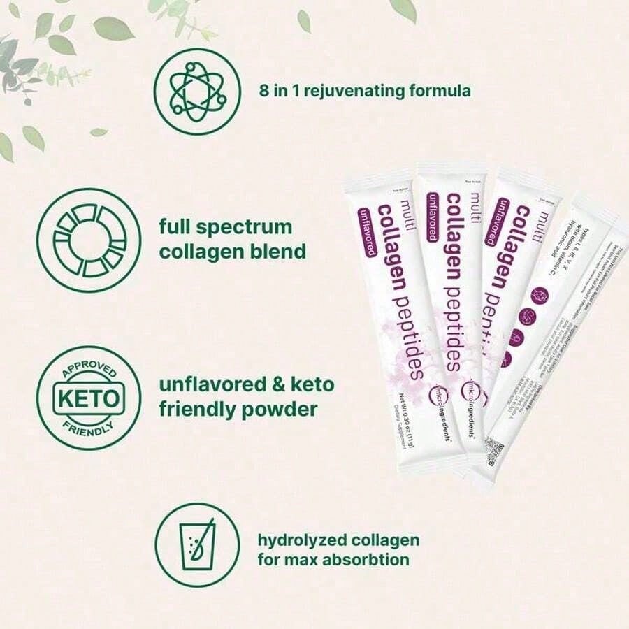 Miriyalyad Multi Collagen Peptides Powder, 16oz | Full Spectrum Type I, II, III, V, X + Biotin, Hyaluronic Acid, & Vitamin C | Unflavored | Keto & Paleo Friendly | Non-GMO[Free Shipping ]