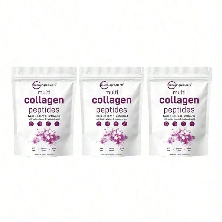 Miriyalyad Multi Collagen Peptides Powder, 16oz | Full Spectrum Type I, II, III, V, X + Biotin, Hyaluronic Acid, & Vitamin C | Unflavored | Keto & Paleo Friendly | Non-GMO[Free Shipping ]