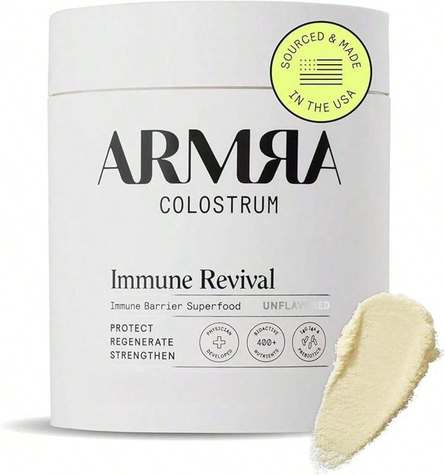 ARMRA Colostrum™ Powder| Unflavored| Gut Health & Bloating| Skin & Hair| Immunity| Keto, Gluten & Fat-Free| 120 Servings