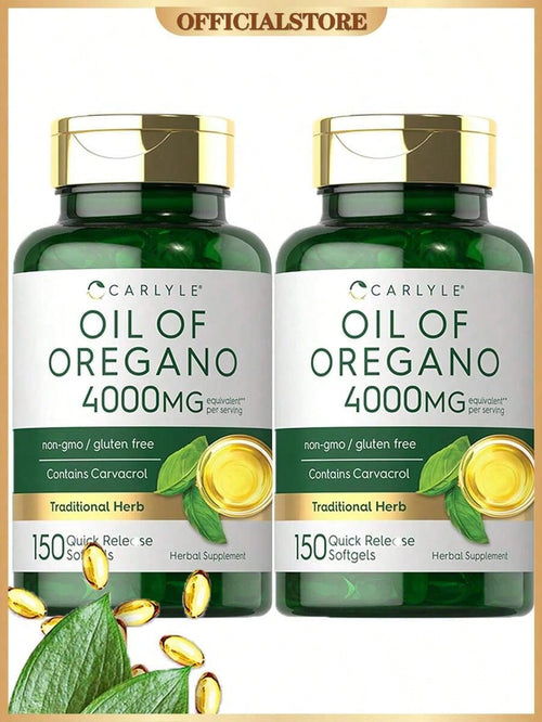 Carlyle Oregano Oil Softgels –Equivalent To4,000 Mg OfOregano Leafper Serving | Contains Naturally-Occurring Carvacrol | Mediterraneanand Wild Harvested | Quick ReleaseSoftgels | 150 Quick-Release Capsules