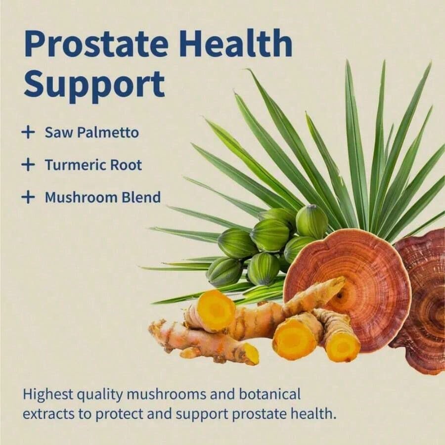 Natural Prostate Supplement For Men - Saw Palmetto Extract & Turmeric - Urinary Tract Health - 3rd Party Tested