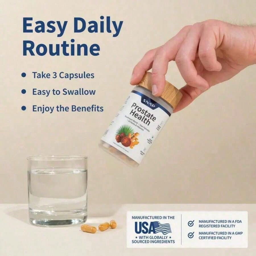 Natural Prostate Supplement For Men - Saw Palmetto Extract & Turmeric - Urinary Tract Health - 3rd Party Tested