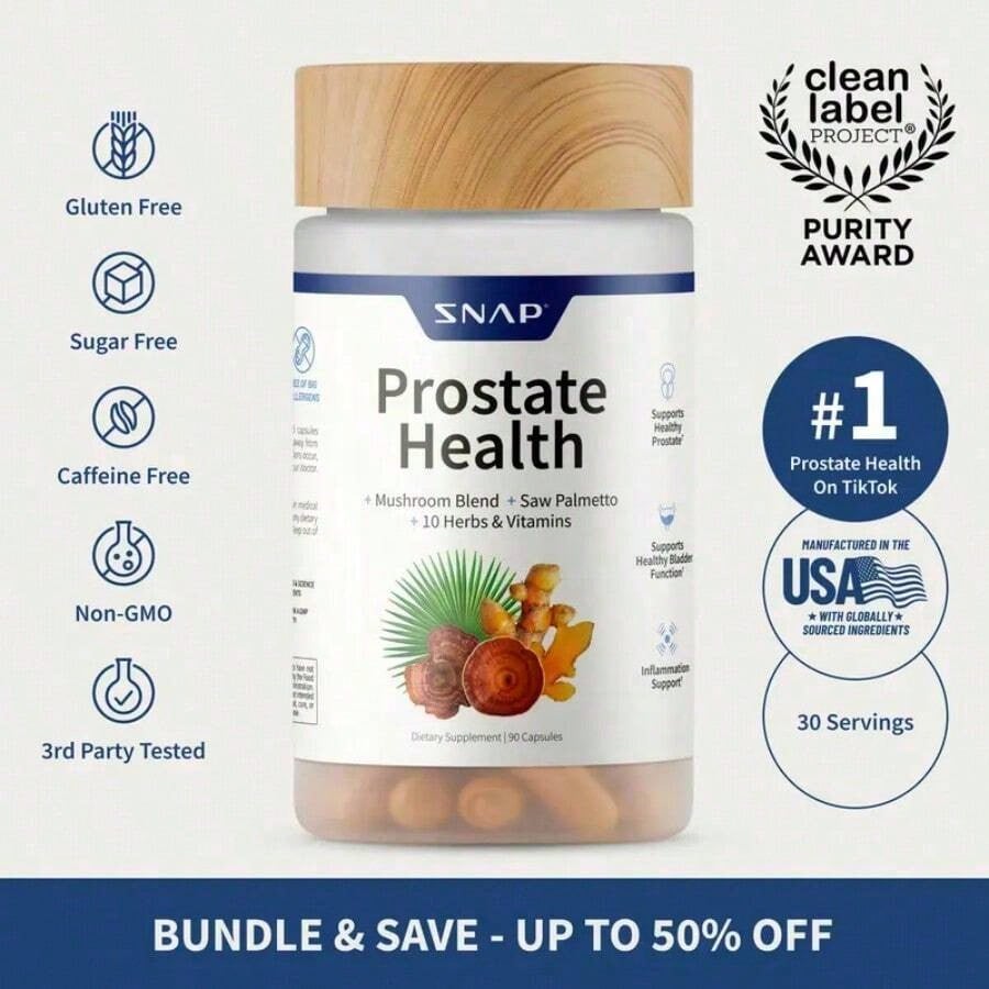 Natural Prostate Supplement For Men - Saw Palmetto Extract & Turmeric - Urinary Tract Health - 3rd Party Tested