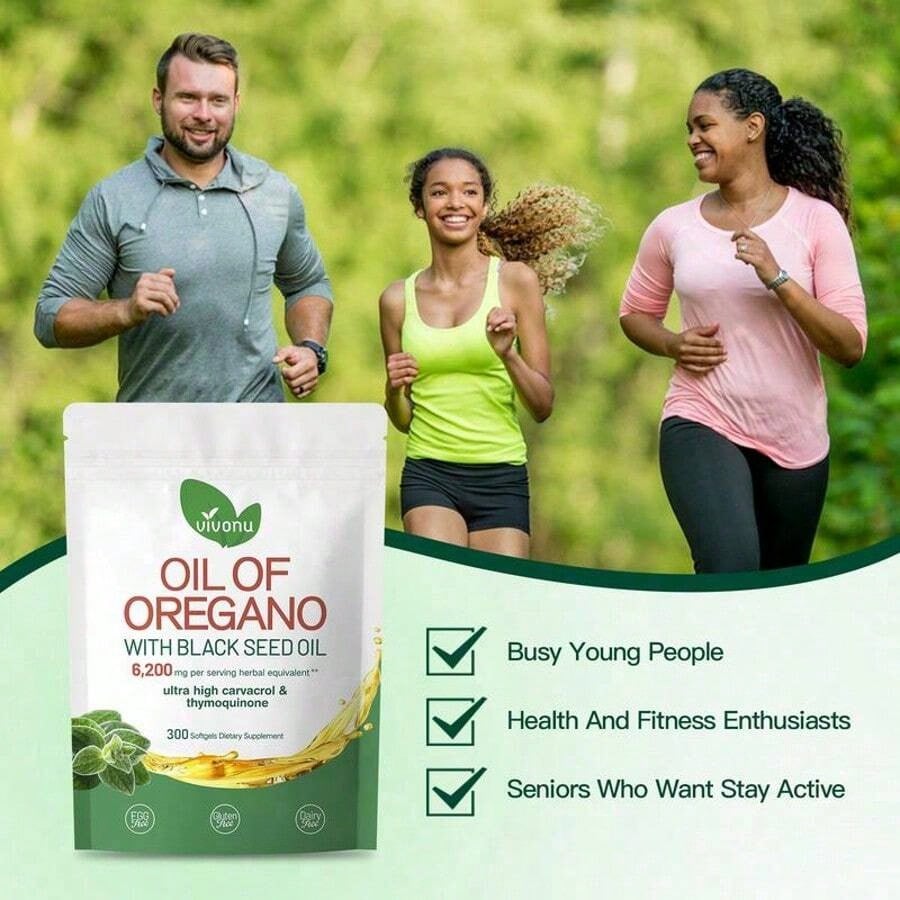 OIL OF OREGANO--WITH BLACK SEED OIL | 6,200mg Per Serving Herbal Equivalent** | Ultra High Carvacrol &Thymoquinone | 300 Softgels Dietary Supplement