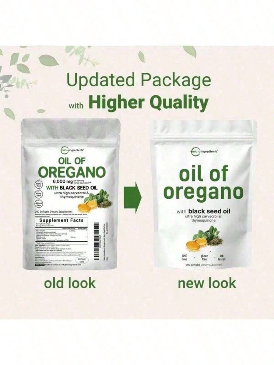 Oregano Oil Softgels & Multi Collagen Peptides Powder Bundle | 150/75 Day Supply Immune & Collagen Boost | Unflavored Dietary Supplement