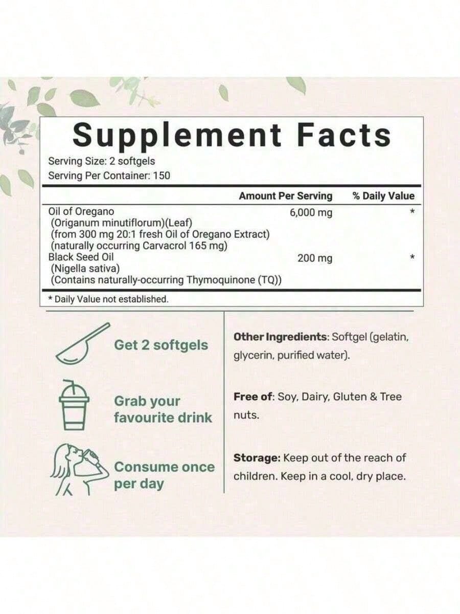 Oregano Oil Softgels & Multi Collagen Peptides Powder Bundle | 150/75 Day Supply Immune & Collagen Boost | Unflavored Dietary Supplement