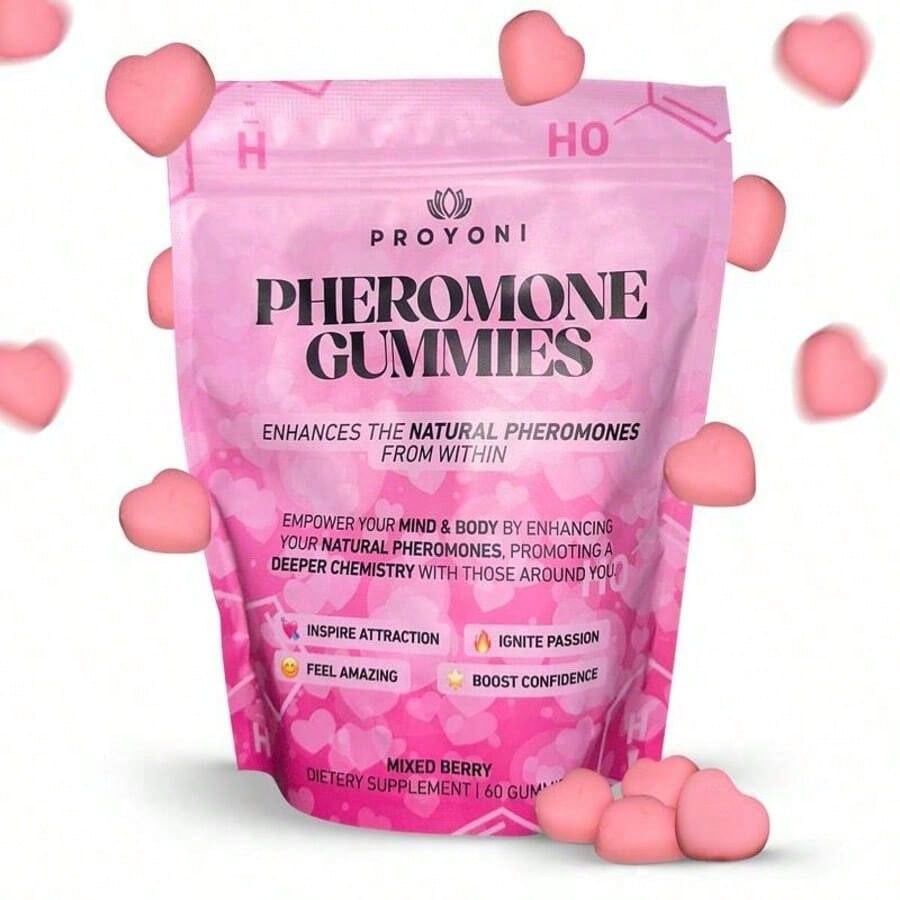 ProYoni Pheromone Gummies - Enhances Your Natural Pheromones From Within - 60 Count Mixed Berry Flavor