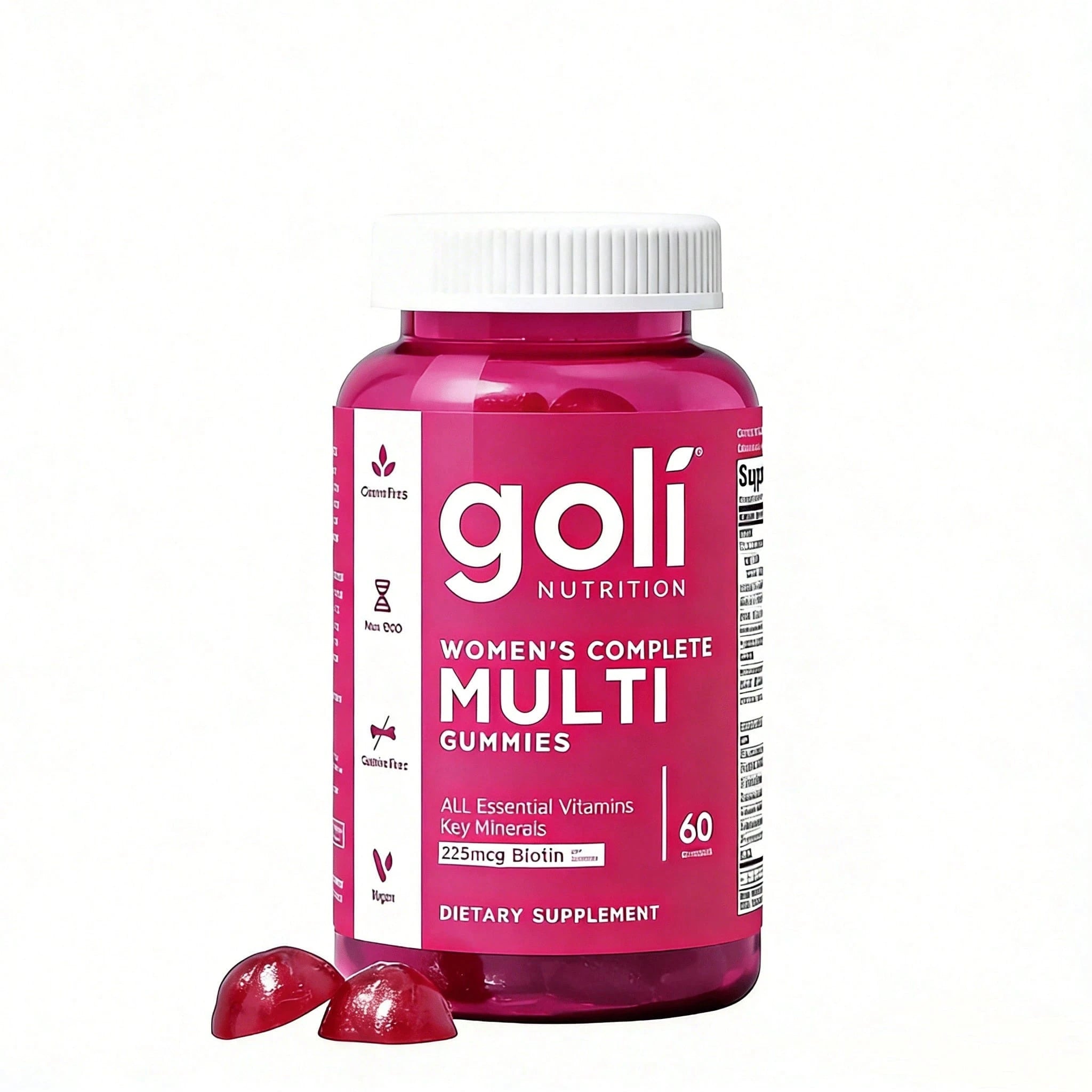 Women's Complete Multi Gummies All 13 Essential Vitamins, All B Vitamins, Vitamin Zinc, Biotin And More. Healthy Hair, Skin & Nails, Eyes, Immune, Brain & Nervous System, Heart Health. Gluten-Free, Vegan, Non-GMO, And Gelatin-Free.