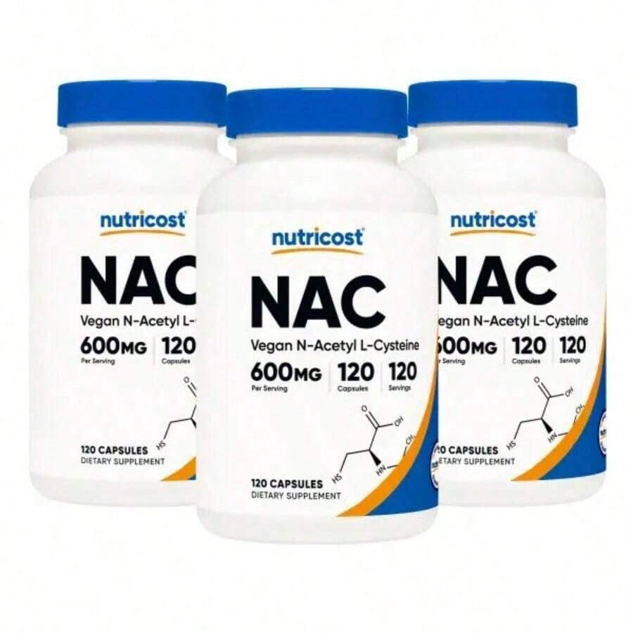 Acetyl L-Cysteine (NAC) 600mg, 180 Capsules - Non-GMO, Gluten Free[Free Shipping ]