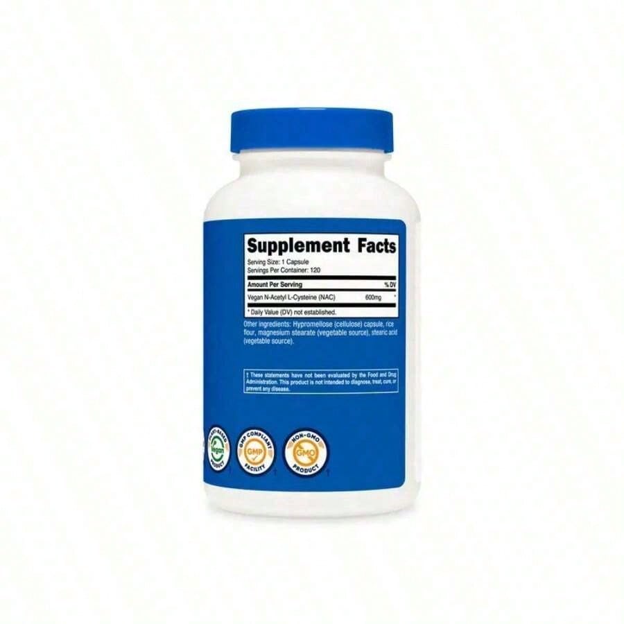 Acetyl L-Cysteine (NAC) 600mg, 180 Capsules - Non-GMO, Gluten Free[Free Shipping ]