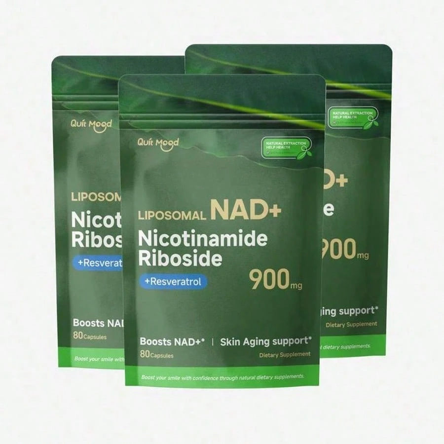Quitmood NR1000Supplement -Liposomal Nicotinamide Riboside,Resveratrol,Quercetin By Quitmood- High PurityNAD Supplement For Skin Aging Support, Energyand Focus -80 Capsules Healthcare FitnessDietary Edible