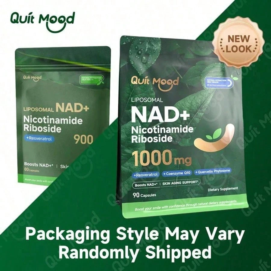 Quitmood NR1000Supplement -Liposomal Nicotinamide Riboside,Resveratrol,Quercetin By Quitmood- High PurityNAD Supplement For Skin Aging Support, Energyand Focus -80 Capsules Healthcare FitnessDietary Edible